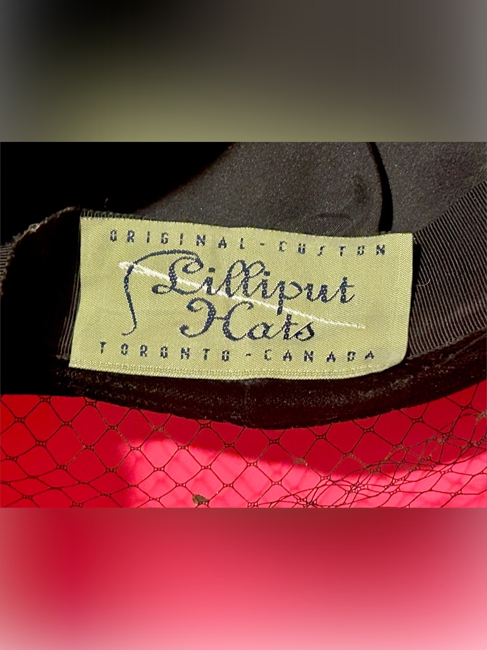 Lilliput one of a kind black velvet pill box hat with  black veil $250